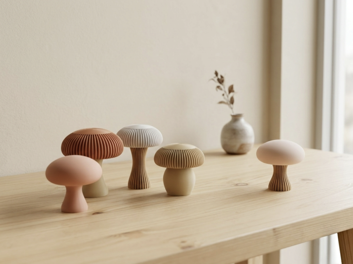 Set "Pilz-Duo" gerippt Japandi Design Pilze