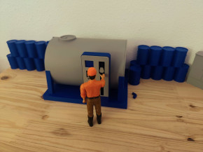 Hoftankstelle mit Zapfsäule